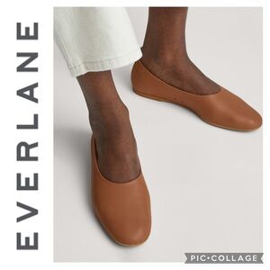 🦋Everlane The Day Glove Brown Narrow Fit Toasted Almond Italian Leather Flats🦋